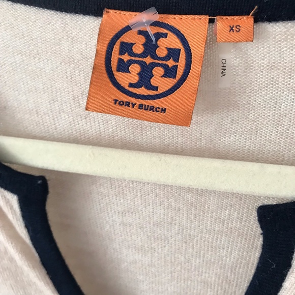 Tory Burch Wool Cashmere Blend V Neck Sweater XS - Picture 3 of 6